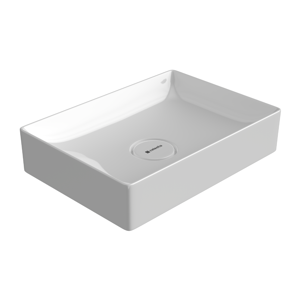 Lavoar baie pe blat Celesta Toronto  dreptunghiular  50 x 36 x 11 cm  ceramica  alb