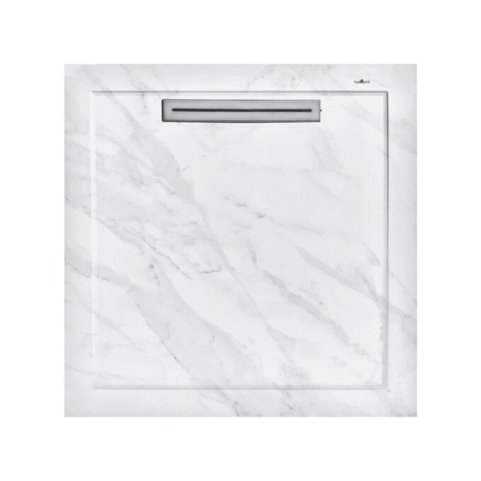 Cadita de dus patrat Agnes White  ceramica  cu sifon de scurgere  90 x 90 cm