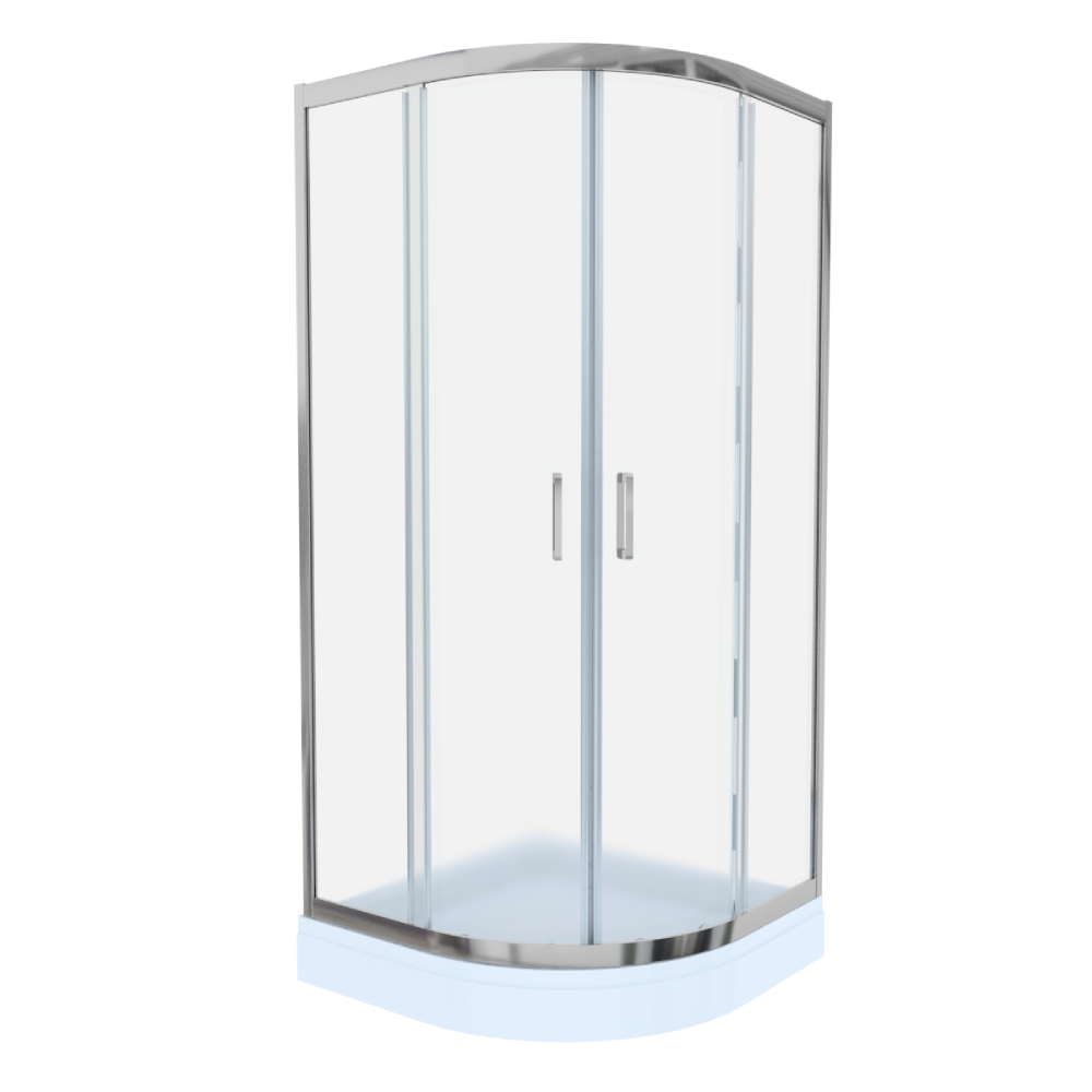 Cabina de dus simpla Celesta Titan  semirotunda  sticla sablata 6 mm  90 x 90 x 190 cm  profil crom