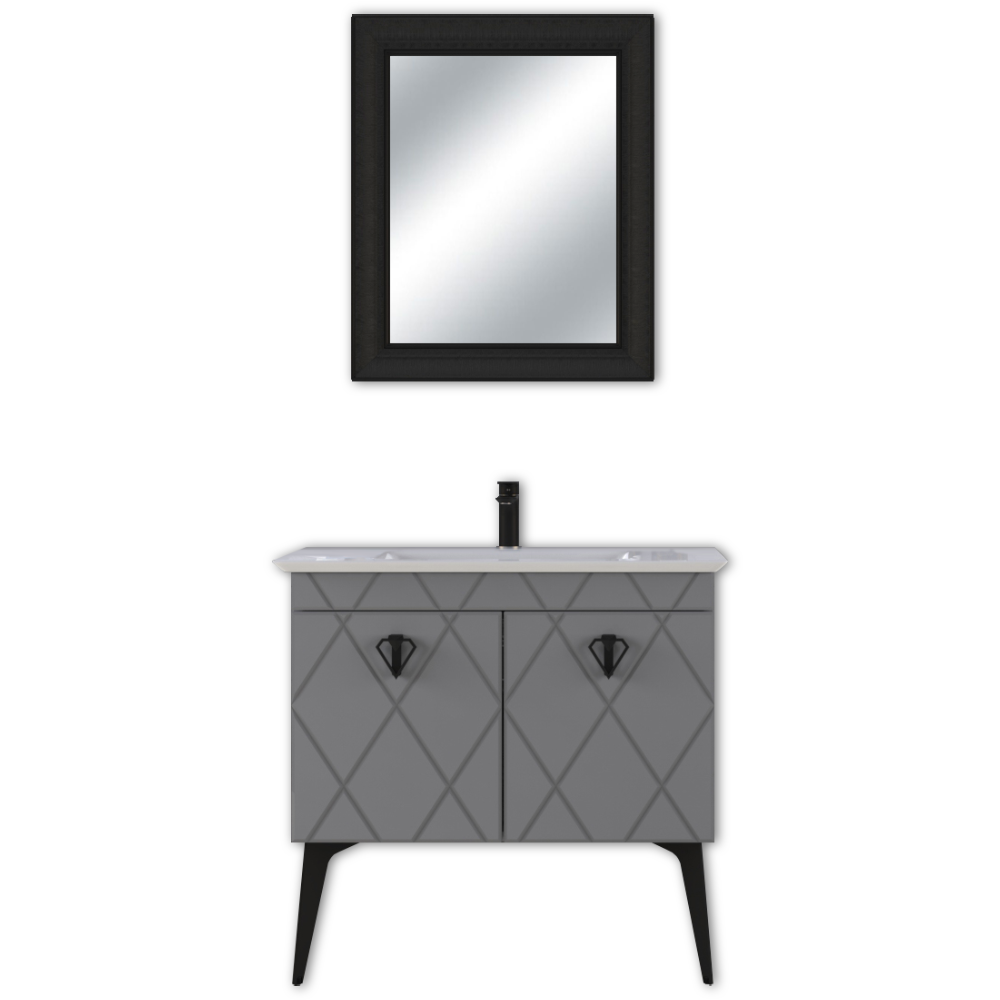 Set mobilier baie Cosmos  3 piese  anthracite  90 cm