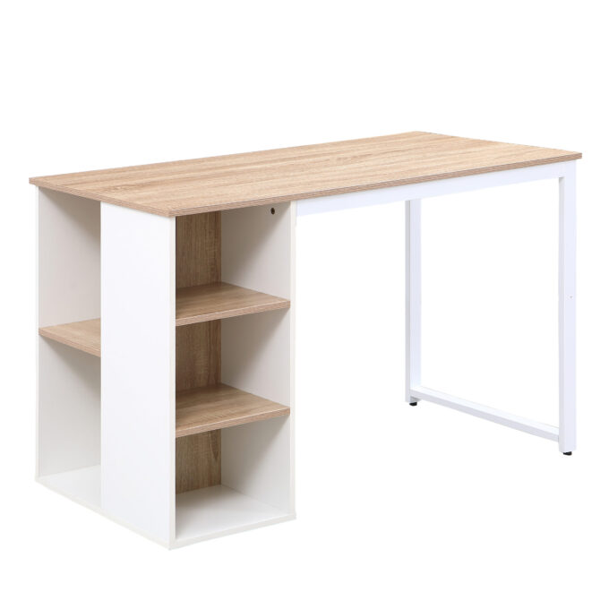 Birou cu Rafturi, Doctor Shield School, 120 x 60 x 75 CM, Cadru Metal - Stejar