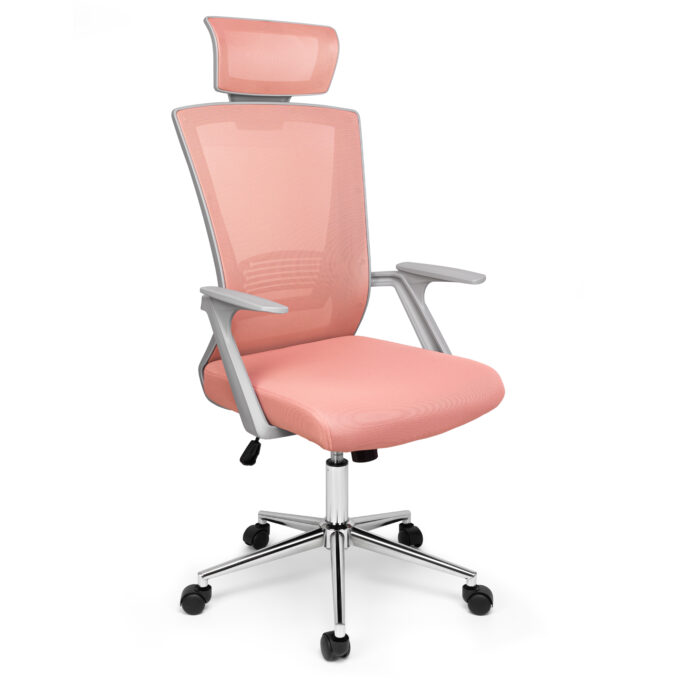 Scaun de Birou, Dr.Home Pixy XL, Cadru Otel, Mesh - Roz
