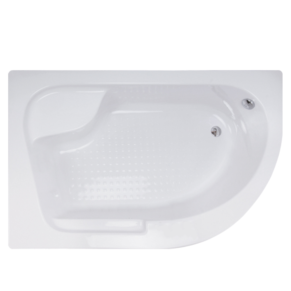 Cada baie pe colt Celesta Antares  asimetrica  cu masca si suport  acril   150 x 100 cm  stanga