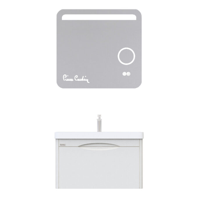Set mobilier baie Pierre Cardin Pacific LED  suspendat  3 piese  alb  80 cm