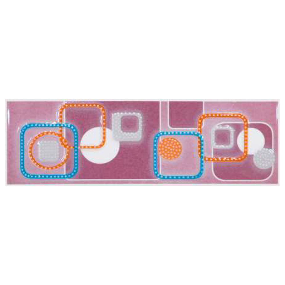 Brau decorativ faianta baie / bucatarie Scroll Pink  8 x 25