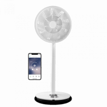 Ventilator Smart Duux Whisper Flex cu Baterie, 26 viteze, oscilatie verticala si orizontala, WiFi, Telecomanda, Timer