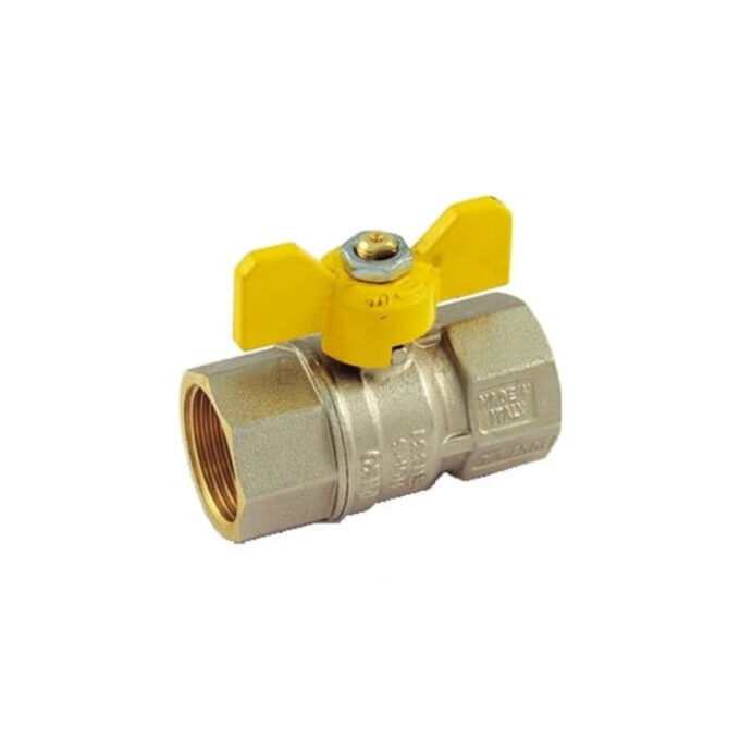 Robinet cu sfera pentru gaz Tornado F/F 1'' cu fluture galben 1 Robinet cu sfera pentru gaz Tornado F/F 1'' cu fluture galben