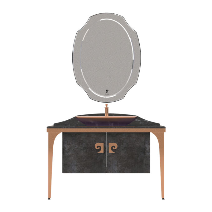 Set mobilier baie Pierre Cardin Venus  3 piese  negru-aramiu  120 cm