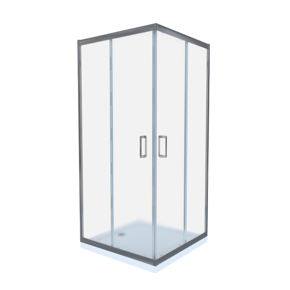 Cabina de dus simpla Celesta Titan  patrata  sticla sablata 6 mm  80 x 80 x 190 cm  profil crom