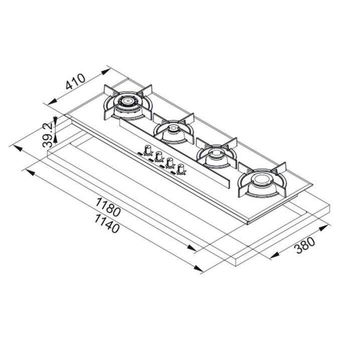 Plita FRANKE FHCR 1204 3G TC BK C Negru 106.0052.061