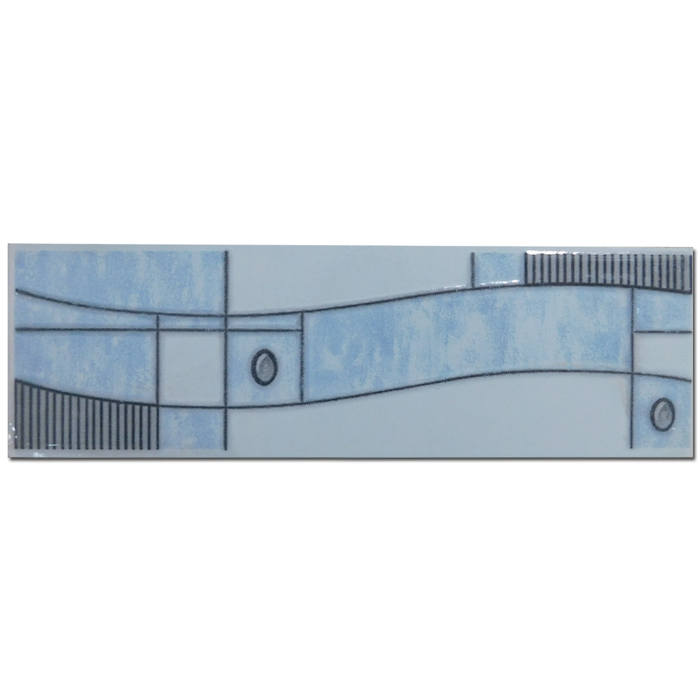 Brau decorativ faianta baie / bucatarie Aras Blue  8 x 25