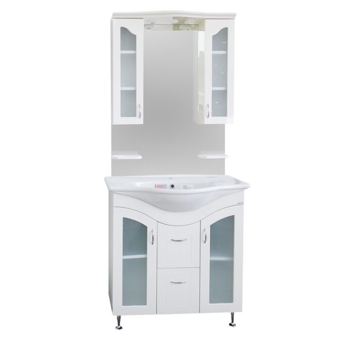 Set mobilier baie Palmiye  3 piese  alb  85 cm