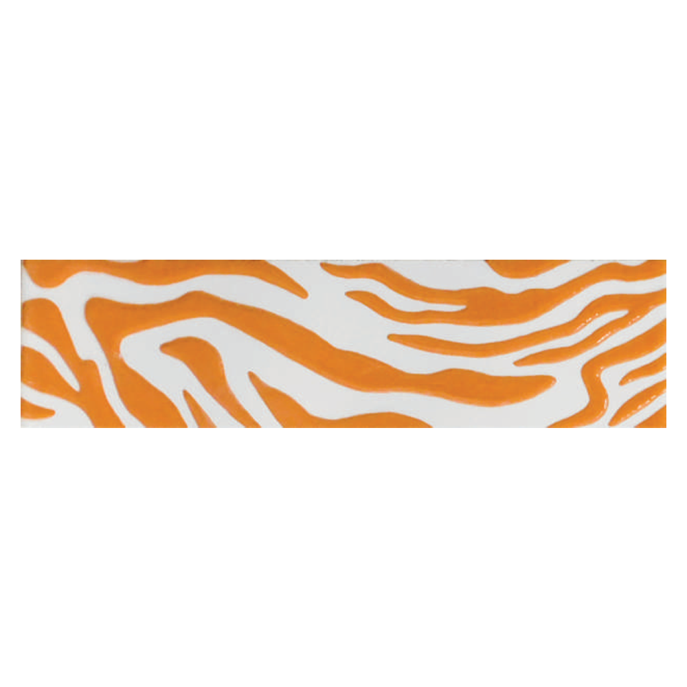 Brau decorativ faianta baie / bucatarie Crocodile Orange  6.5 x 25