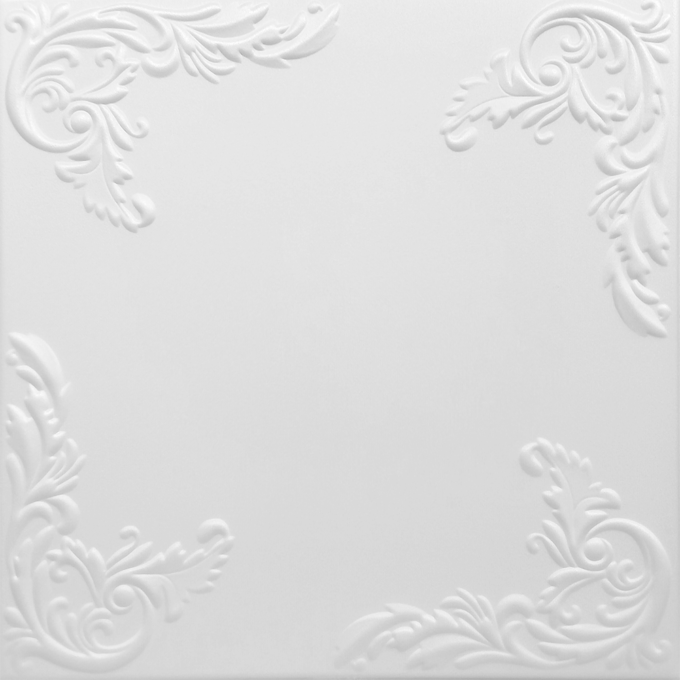 Tavan fals decorativ 08101 Alb  500 x 500 mm