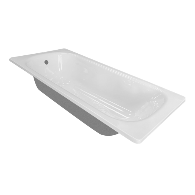 Cada baie dreptunghiulara  pentru suport Clara  otel emailat  150 x 70 cm
