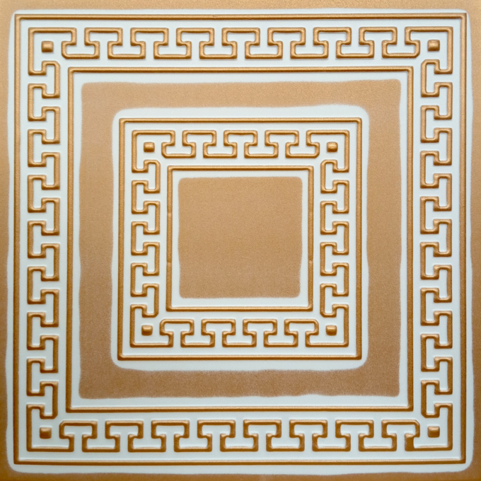 Tavan fals decorativ 08-ZL-23  polistiren extrudat  auriu  50x50x0.4 cm