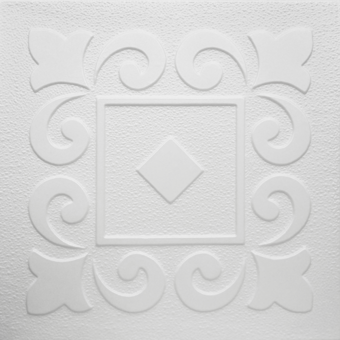 Tavan fals decorativ 0842  polistiren extrudat  alb  50x50x0.4 cm