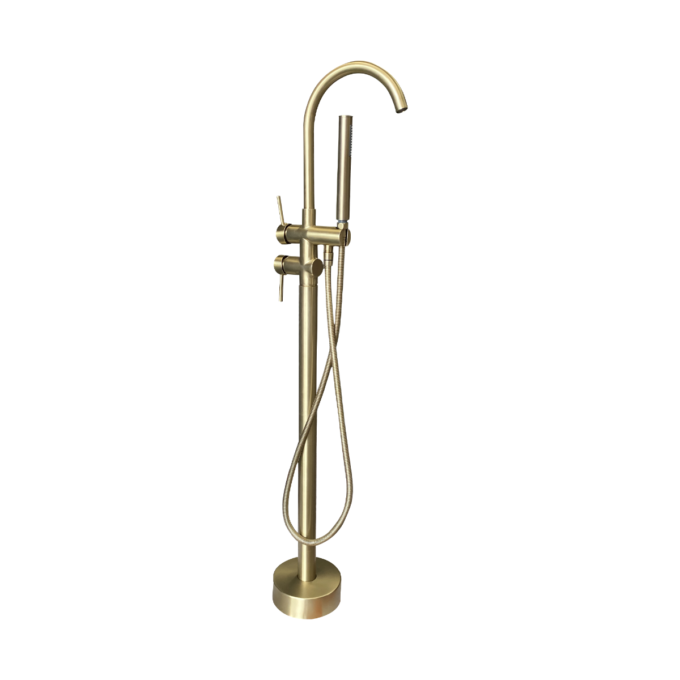 Baterie freestanding cu montaj pe pardoseala cadru rotund auriu / gold mata 1 Baterie freestanding cu montaj pe pardoseala cadru rotund auriu / gold mata