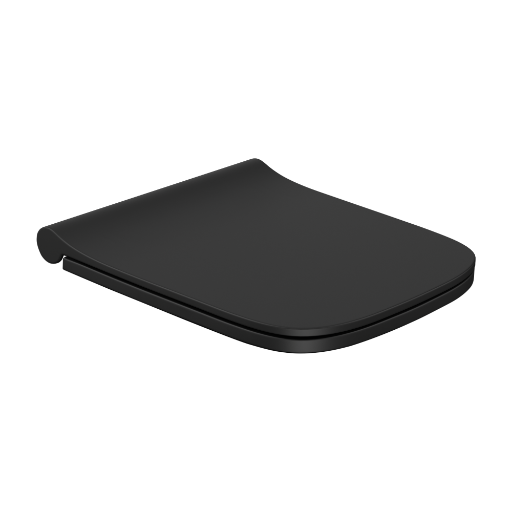 Capac soft close pentru vas WC suspendat Celesta Gemma  duroplast  negru mat