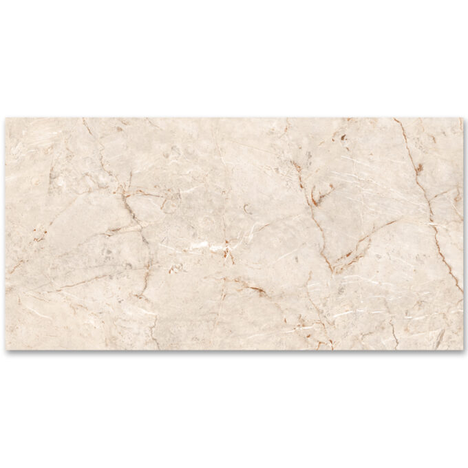 Gresie exterior / interior portelanata Saran Collins Crema  120 x 240 cm  lucioasa  rectificata  tip marmura
