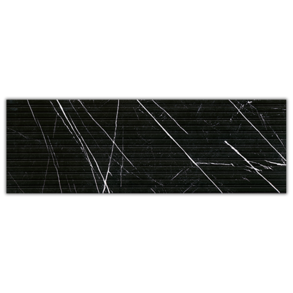Faianta decorativa Agatha Black  rectificata  40x120  lucioasa