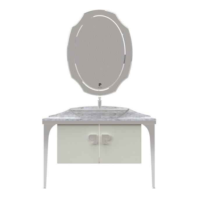 Set mobilier baie Pierre Cardin Venus  3 piese  alb-argintiu  120 cm