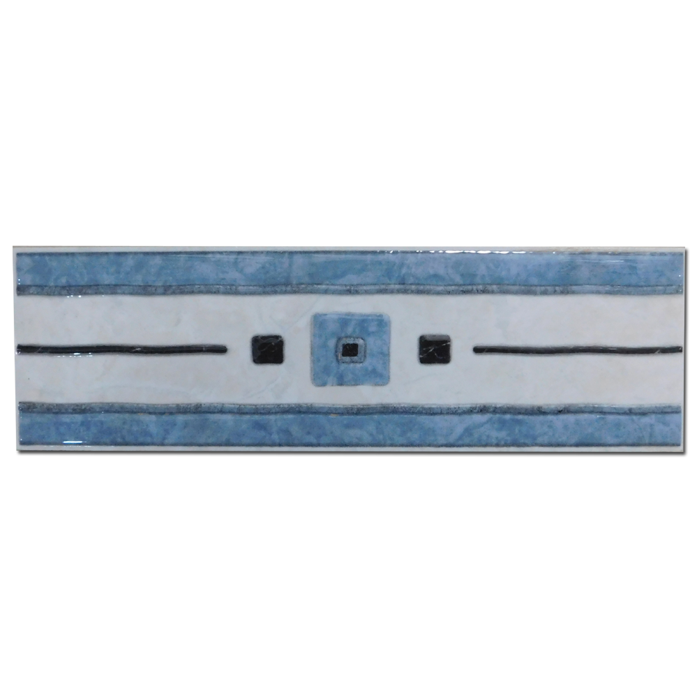 Brau decorativ faianta baie / bucatarie Gandara Azul  8 x 25