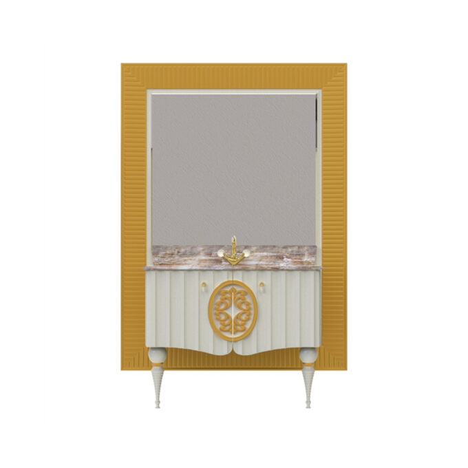 Set mobilier baie Pierre Cardin Louvre  3 piese  alb  145 cm