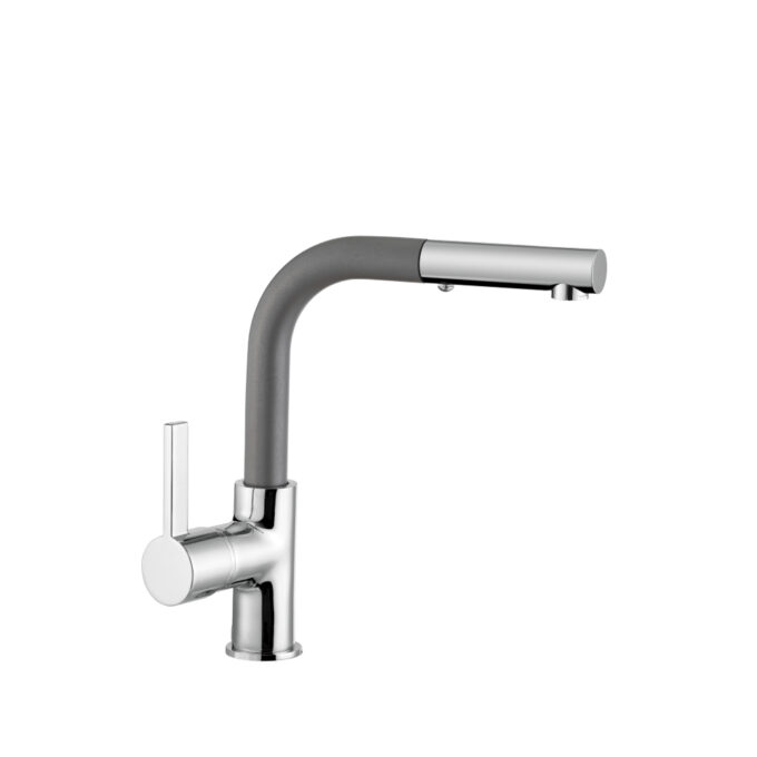 Baterie bucatarie Celesta Cosmo 1010006 monocomanda pipa extractibila perlator cu doua functii cromat/gri grafit