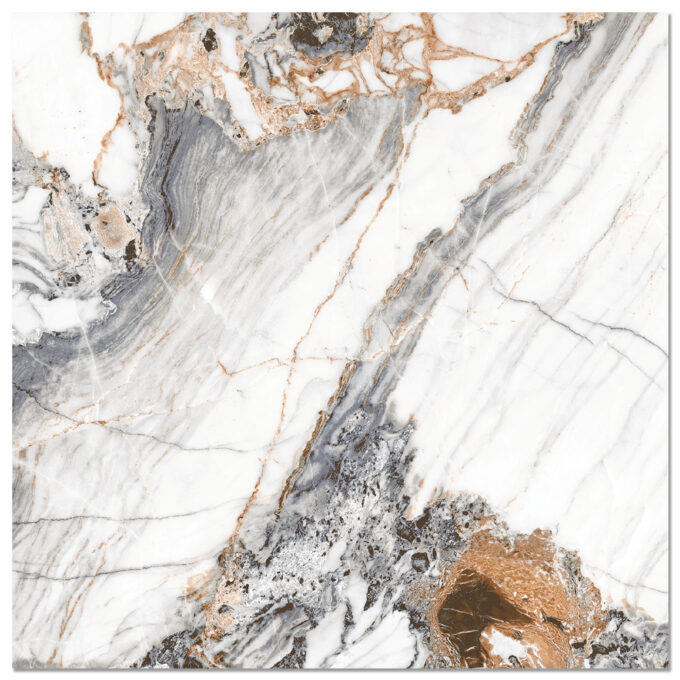 Gresie exterior / interior portelanata Benicassim Rose  45 x 45 cm  lucioasa  tip marmura