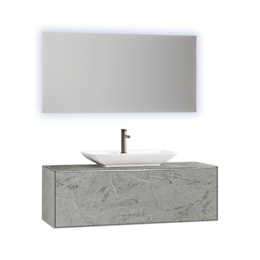 Set mobilier baie Orka Mono  suspendat  3 piese  macael  100 cm