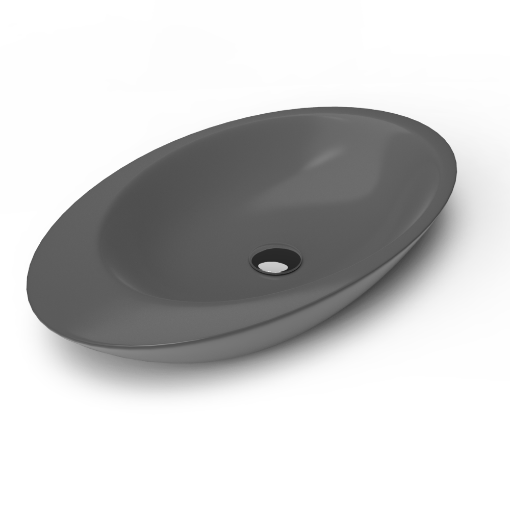 Lavoar baie pe blat Celesta Ellipse  74 x 42 x 12 cm  ceramica  antracit