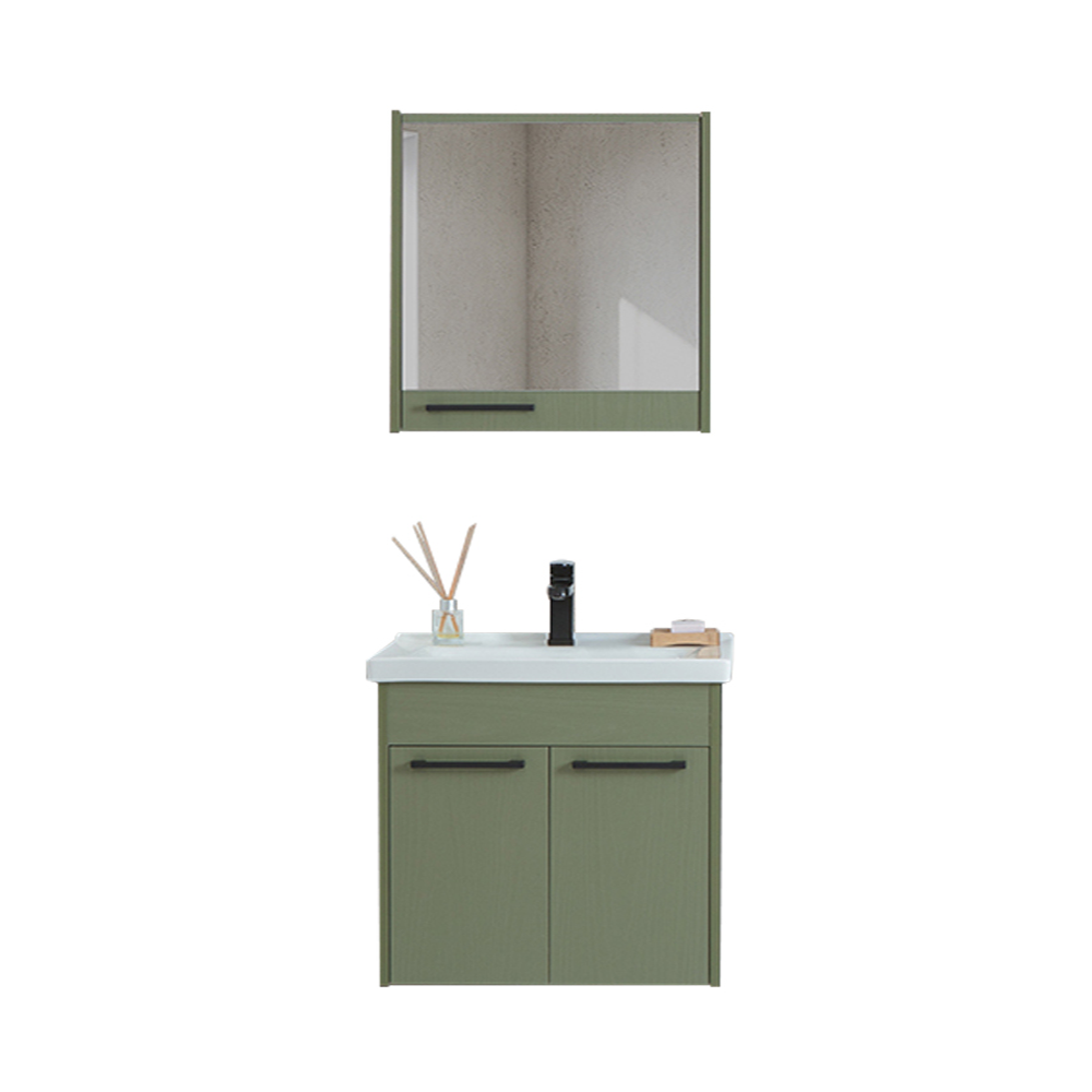 Set mobilier baie Sofia  suspendat  3 piese  verde  65 cm
