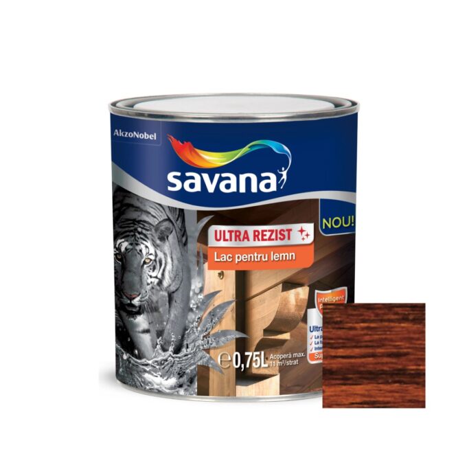 Lac pentru lemn Savana Ultra Rezist mahon interior/exterior 0.75L 1 Lac pentru lemn Savana Ultra Rezist mahon interior/exterior 0.75L