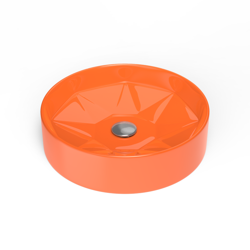 Lavoar baie pe blat Celesta Emerald  42 x 42 x 11 cm  ceramica  orange