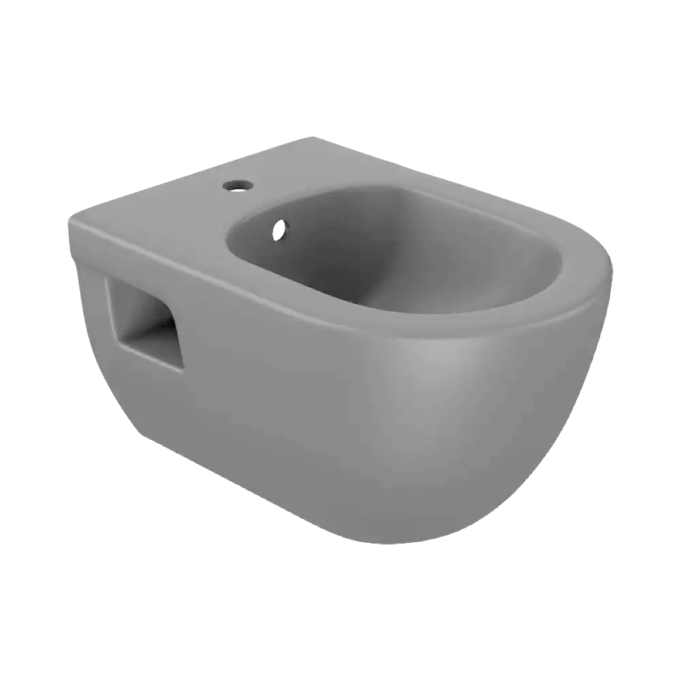 Bideu baie suspendat Celesta Brillo  53 x 35 5 cm  fara margini  ceramica sanitara  antracit