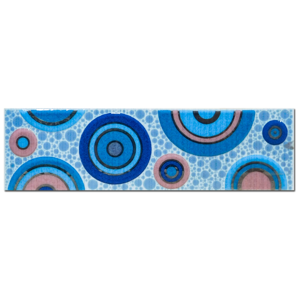 Brau decorativ faianta baie / bucatarie Mona Blue  7 x 25