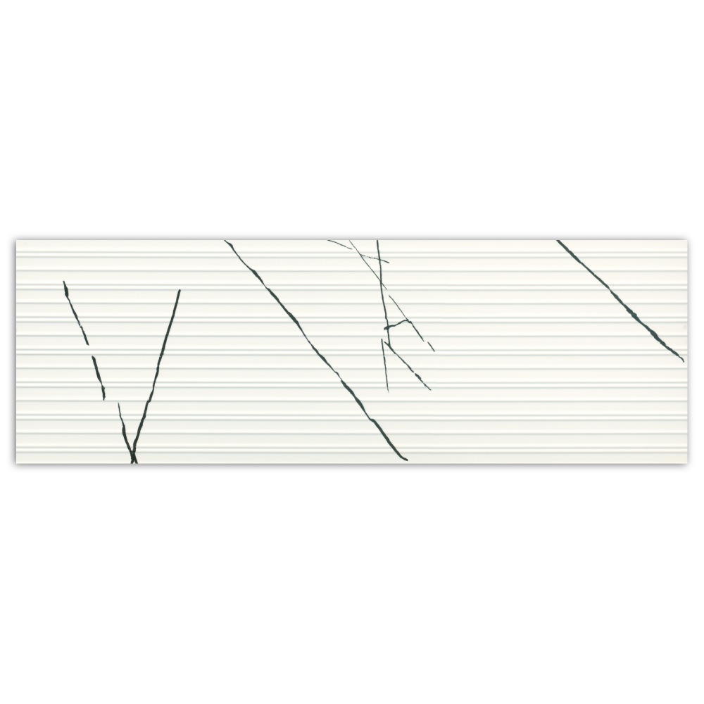 Faianta decorativa Agatha White  rectificata  40x120  lucioasa