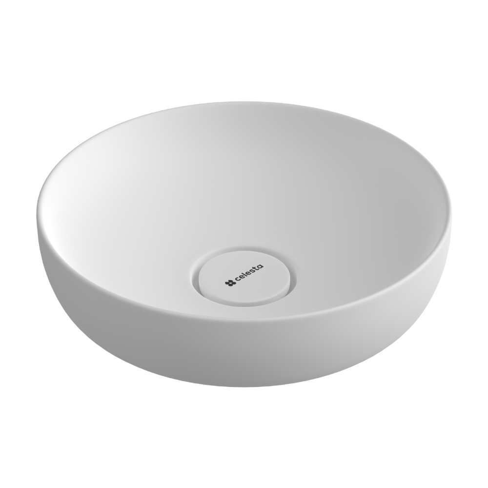 Lavoar baie pe blat Celesta Luna  42 x 42 x 13 cm  ceramica  alb mat