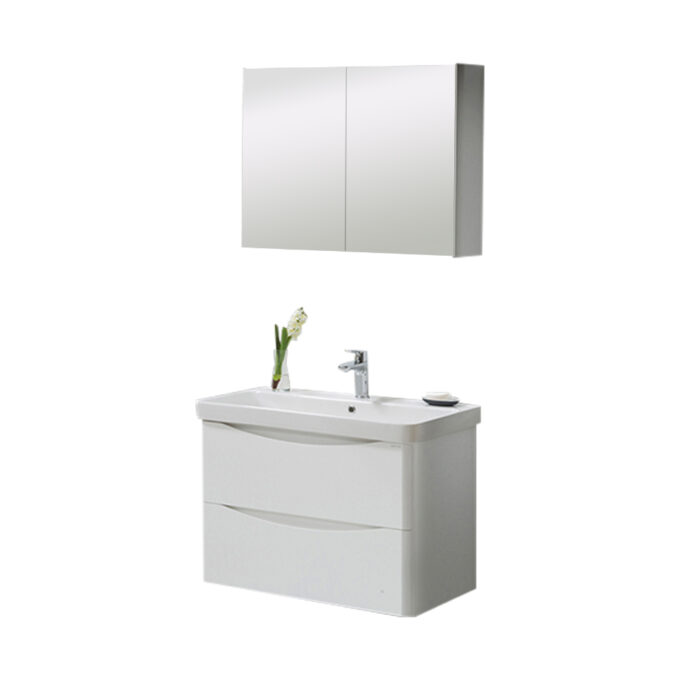Set mobilier baie Zen  suspendat  3 piese  alb  80 cm