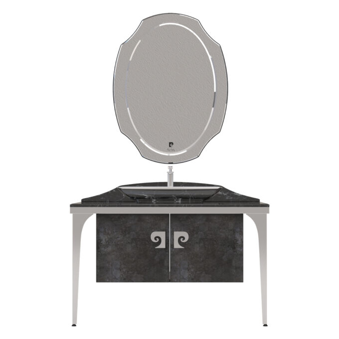 Set mobilier baie Pierre Cardin Venus  3 piese  negru-argintiu  120 cm