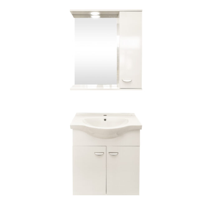 Set mobilier baie Ukra  suspendat  3 piese  alb  65 cm