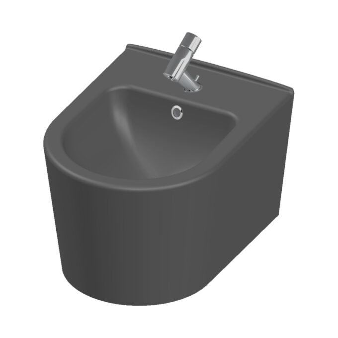 Bideu montare suspendata Celesta Vista  50 x 35 cm  ceramica  gri mat  montaj / cadru fixare ascuns