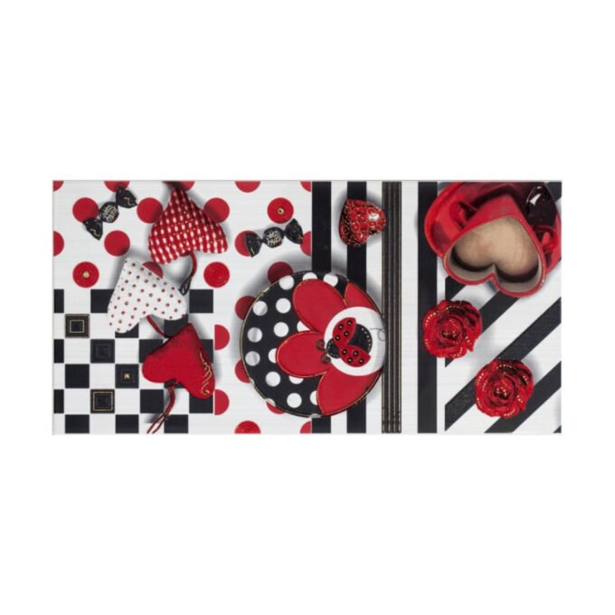 Faianta decorativa Charlotte Red Ladybug 2  25 x 50