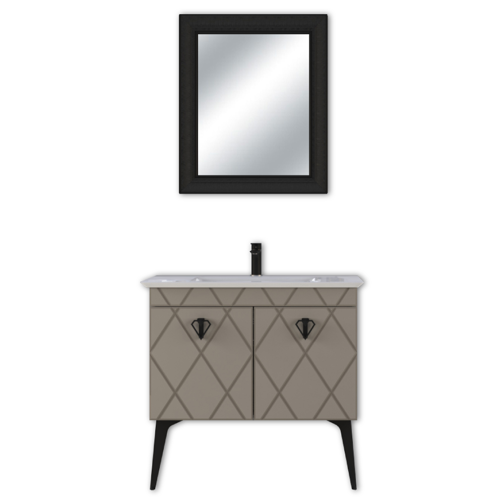 Set mobilier baie Cosmos  3 piese  mocha mat  90 cm