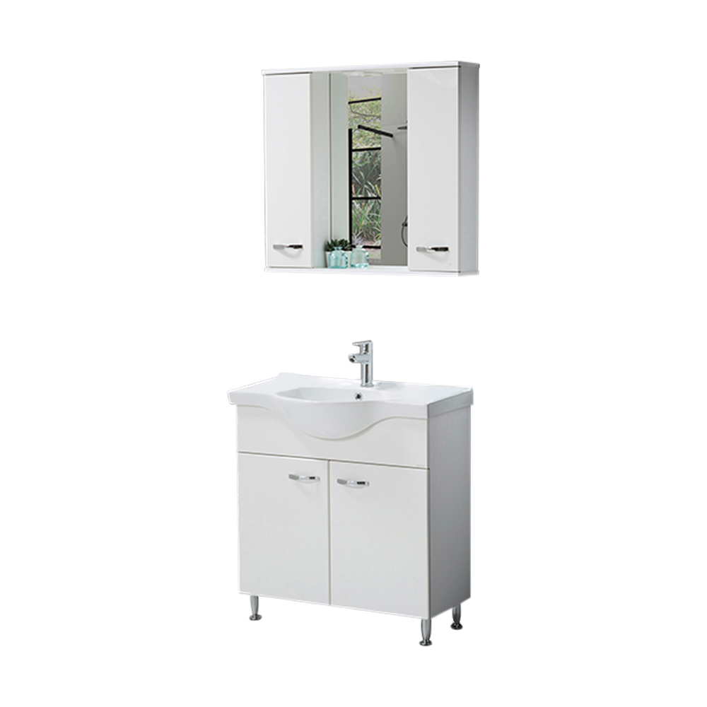 Set mobilier baie Olimpos  3 piese  alb  80 cm