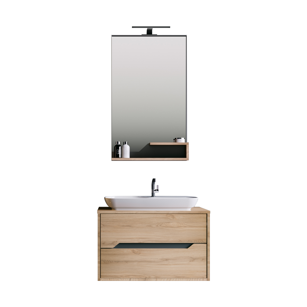 Set mobilier baie Orka Galia  suspendat  3 piese  legnano  80 cm