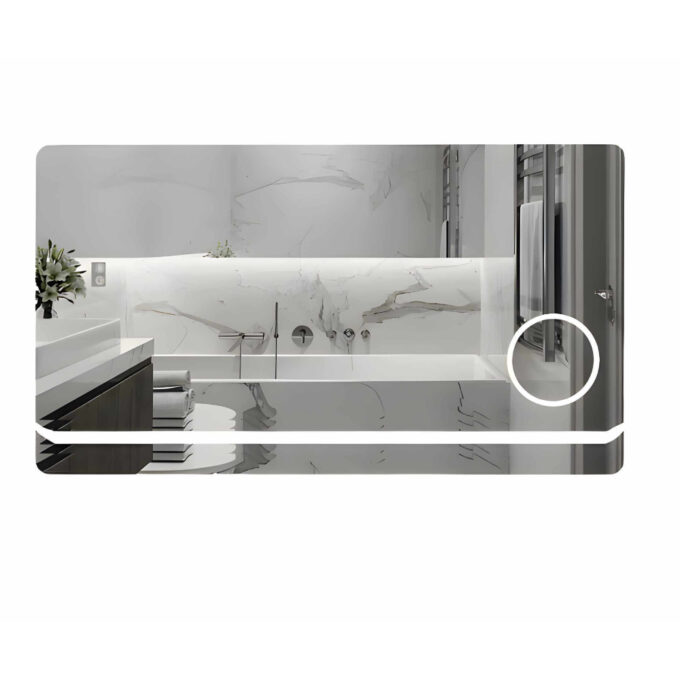 Oglinda baie cu LED  lupa si butoane touch  L-907  80x60 cm