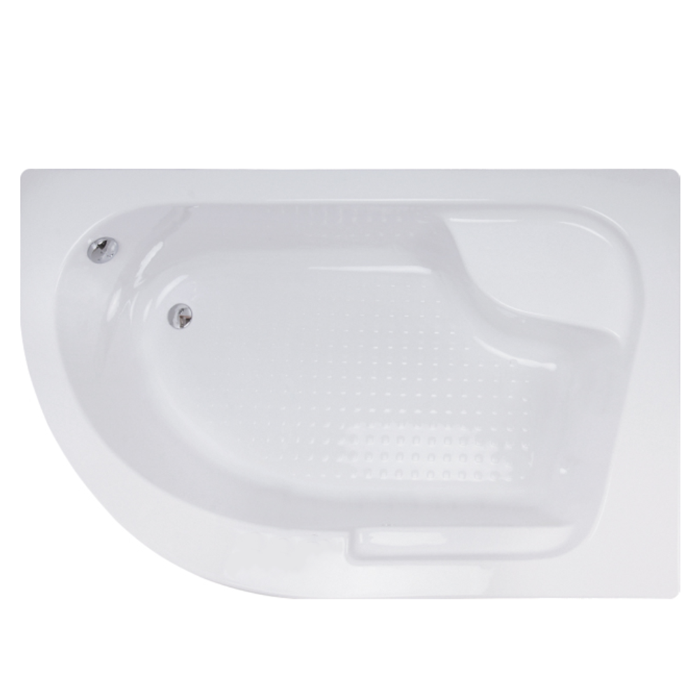 Cada baie pe colt Celesta Antares  asimetrica  cu masca si suport  acril  150 x 100 cm  dreapta