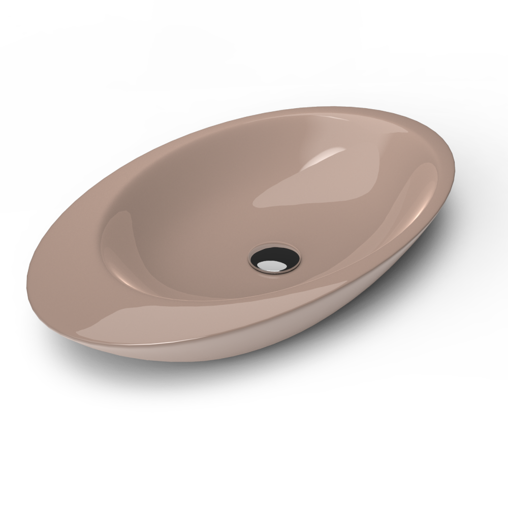 Lavoar baie pe blat Celesta Ellipse  74 x 42 x 12 cm  ceramica  bej